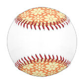 orangefarbener weißer Hintergrund mit Muster Baseball (Rückseite)