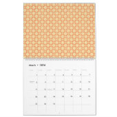 orangefarbener weißer Hintergrund mit Muster Kalender (Mär 2026)