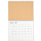orangefarbener weißer Hintergrund mit Muster Kalender (Feb 2026)