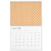 orangefarbener weißer Hintergrund mit Muster Kalender (Jan 2026)