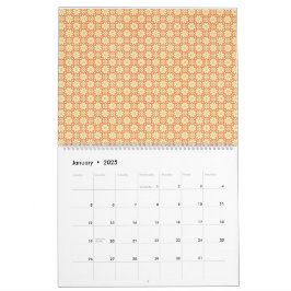 orangefarbener weißer Hintergrund mit Muster Kalender