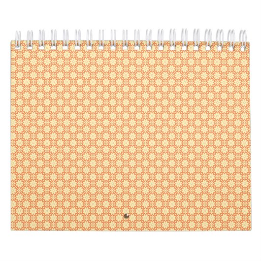 orangefarbener weißer Hintergrund mit Muster Kalender (Titelbild)