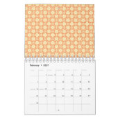 orangefarbener weißer Hintergrund mit Muster Kalender (Feb 2027)