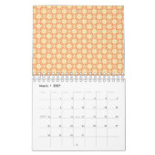orangefarbener weißer Hintergrund mit Muster Kalender (Mär 2027)