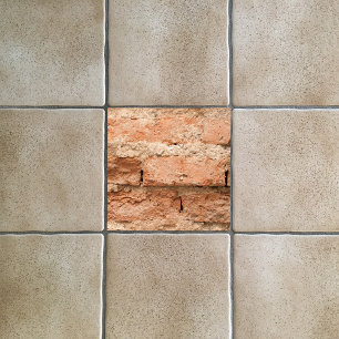 Orangefarbener Ziegelstein und Mortaruntergrund Fliese