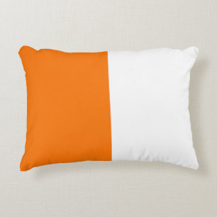 Orangefarbener Zwei-Farben-Ton Halbdunkel Dekokissen