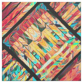 Orangefarbenes Abstraktes geometrisches Muster Stoff (Muster)