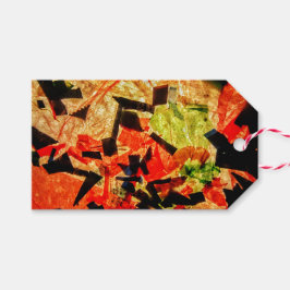 Orangefarbenes abstraktes Geschenk Tag, Orangefeie Geschenkanhänger