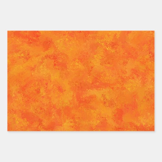 Orangefarbenes Abstraktes Muster Geschenkpapier Set (Vorderseite)