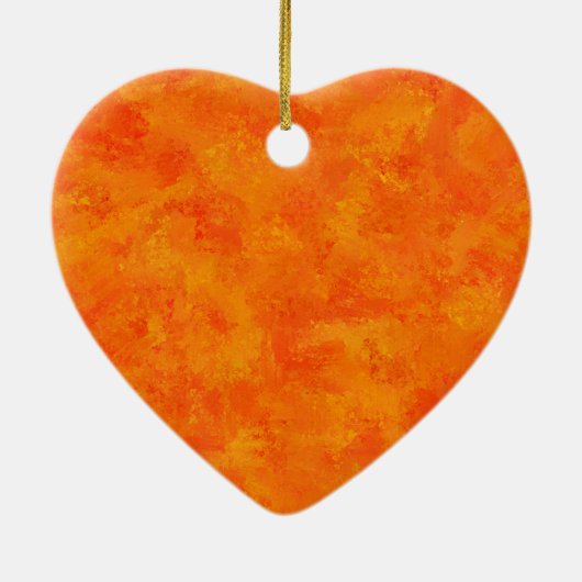 Orangefarbenes Abstraktes Muster Keramik Ornament (Hinten)