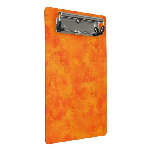 Orangefarbenes Abstraktes Muster Mini Klemmbrett (Schrägansicht)