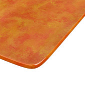 Orangefarbenes Abstraktes Muster Schneidebrett (Ecke)