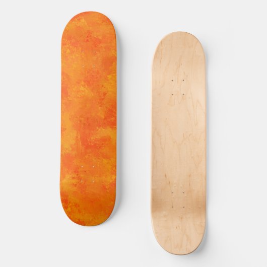 Orangefarbenes Abstraktes Muster Skateboard (Vorderseite)