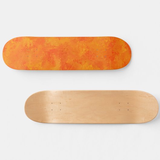 Orangefarbenes Abstraktes Muster Skateboard (Horizontal)