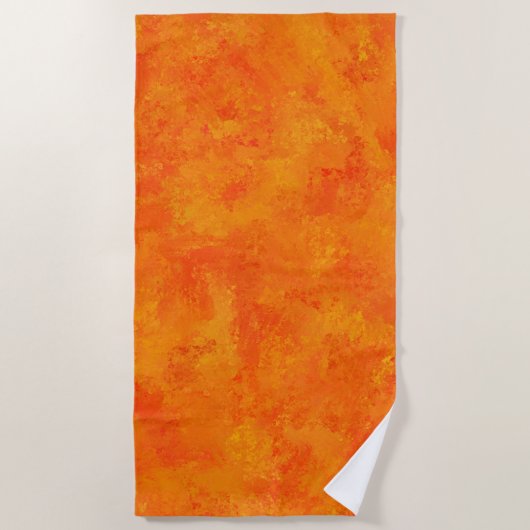 Orangefarbenes Abstraktes Muster Strandtuch (Vorderseite)