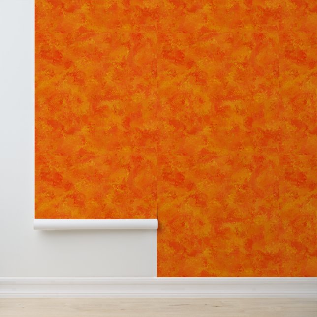 Orangefarbenes Abstraktes Muster Tapete (Anwendung)