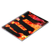 Orangefarbenes abstraktes Spiral-Foto-Notebook, ro Notizblock (Linke Seite)