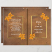 Orangefarbenes Ahorn-Blätter auf braunem Hochzeits (Vorne/Hinten)