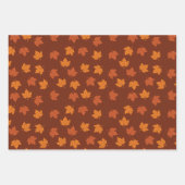Orangefarbenes Ahornblatt Herbst Nahtloses Muster Geschenkpapier Set (Vorderseite)