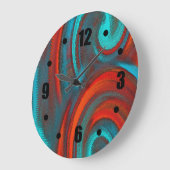 Orangefarbenes, Aquamarines Drehverhalten Große Wanduhr (Winkel)