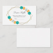 Orangefarbenes Aquamarines geometrisches Babywinde Begleitkarte (Vorne/Hinten)