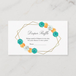 Orangefarbenes Aquamarines geometrisches Babywinde Begleitkarte