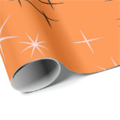 Orangefarbenes Atomalter Geschenkpapier (Rolleneckpunkt)