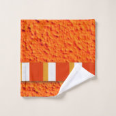 Orangefarbenes Bad Set Handtuchhalter (Waschlappen)