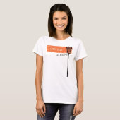 Orangefarbenes Banner mit Lacrosse Stick T-Shirt (Vorne ganz)