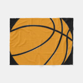 Orangefarbenes Basketballdesign mit schwarzem Hint Fleecedecke (Vorderseite (Horizontal))