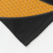Orangefarbenes Basketballdesign mit schwarzem Hint Fleecedecke (Ecke)