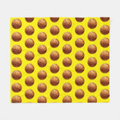 Orangefarbenes Basketballmuster Fleecedecke (Vorderseite (Horizontal))