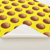 Orangefarbenes Basketballmuster Sherpadecke (3/4)