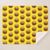 Orangefarbenes Basketballmuster Sherpadecke (Vorderseite (Horizontal))