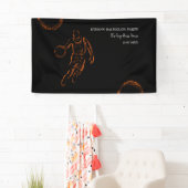 Orangefarbenes Basketballwochenende Party Banner (Insitu)