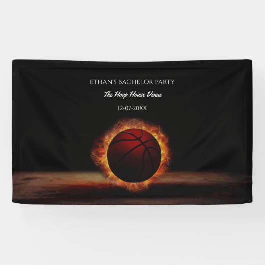 Orangefarbenes Basketballwochenende Party - Meiste Banner (Horizontal)