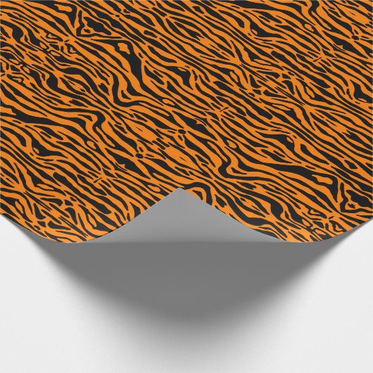 Orangefarbenes Bengalisches Tigerstreifen-Packpapi Geschenkpapier (Ecke)