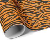 Orangefarbenes Bengalisches Tigerstreifen-Packpapi Geschenkpapier (Rolleneckpunkt)