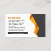 Orangefarbenes Berufliches Dachschindhaus Visitenkarte (Rückseite)