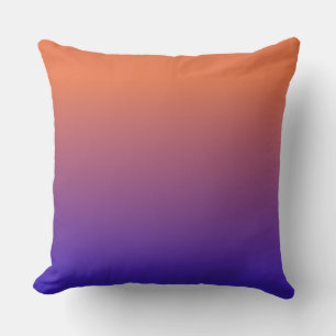 Orangefarbenes bis blaues Muster Kissen
