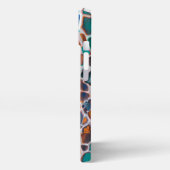 Orangefarbenes blaues, Aquamarin verklebtes Glasab iPhone Hülle (Linke Seite)