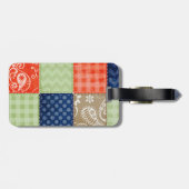 Orangefarbenes, blaues, braunes und sattelgrünes P Gepäckanhänger (Rückseite horizontal)