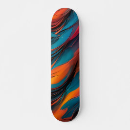 Orangefarbenes blaues und schwarzes Skateboard