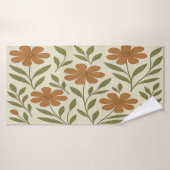 Orangefarbenes Blume Badetuch Badehandtuch (Badehandtuch)