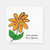 Orangefarbenes Blume-Frohpapier Serviette (Vorderseite)