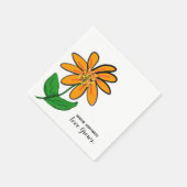 Orangefarbenes Blume-Frohpapier Serviette (Ecke)