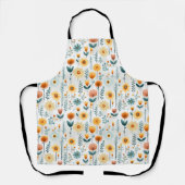 Orangefarbenes Blume Muster Schürze (Vorderseite)