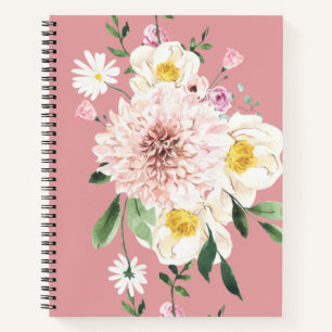 Orangefarbenes Blume-SpiralNotebook Notizblock