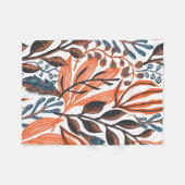 Orangefarbenes Blumenmotiv Fleecedecke (Vorderseite (Horizontal))