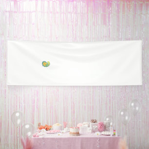 Orangefarbenes Blumenmotiv mit symmetrischen Muste Banner